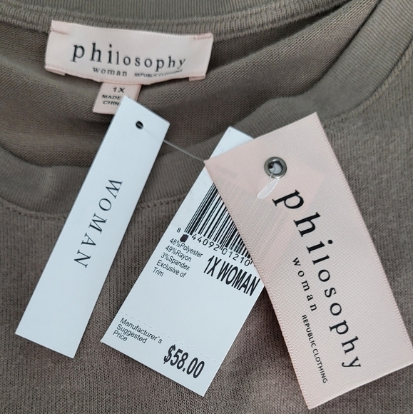 Philosophy High Lo Lounging Sweatshirt Tunic Size 1X - Picture 6 of 8